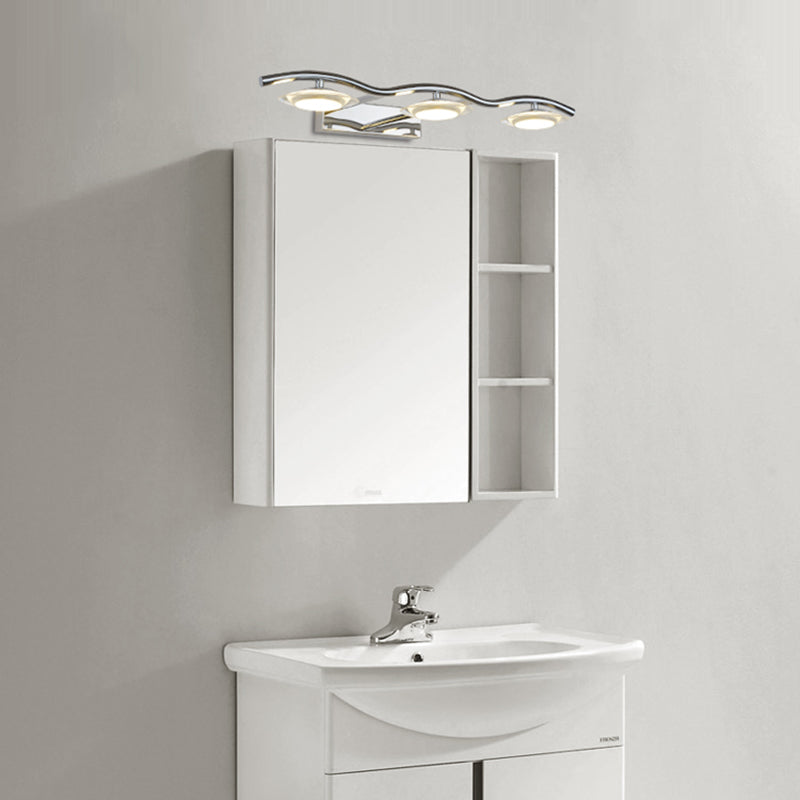 Chrome Wall Lamp Sconce Modern Acrylic Sconce Light Fixture for Bathroom