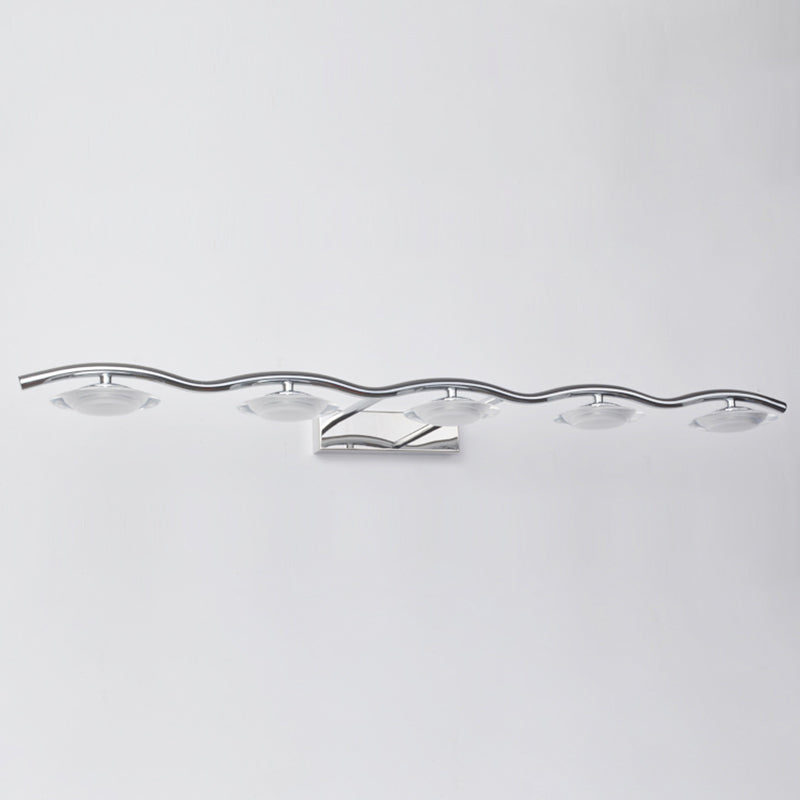 Chrome Wall Lamp Sconce Modern Acrylic Sconce Light Fixture for Bathroom