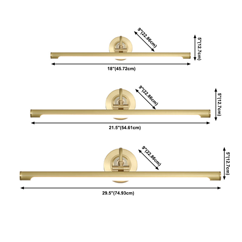 Modern Style Linear Shade Wall Sconce Metal 1 Light Sconces in Brass Finish