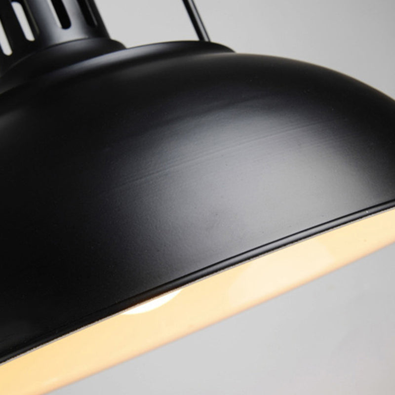 Lámpara de cúpula de hierro lacado lacado lacado con luz de un solo colgante de un solo colgante para un lugar comercial