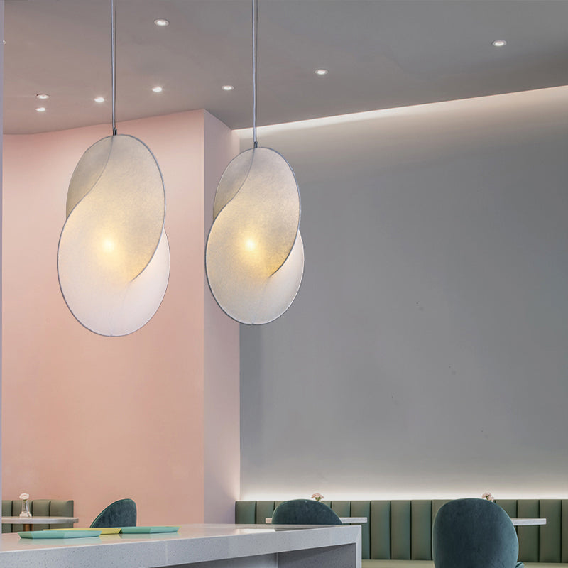 Blanc 1-Light moderne simplicité kit de lampe suspendue Pendentif en soie pour chambre à coucher