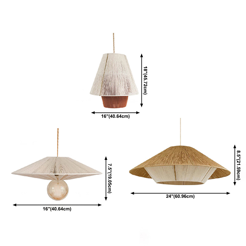 Luz de techo colgante de la sala de estudio Luz de colgante de techo de ratán con 1 luz