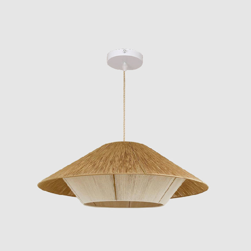 Luz de techo colgante de la sala de estudio Luz de colgante de techo de ratán con 1 luz