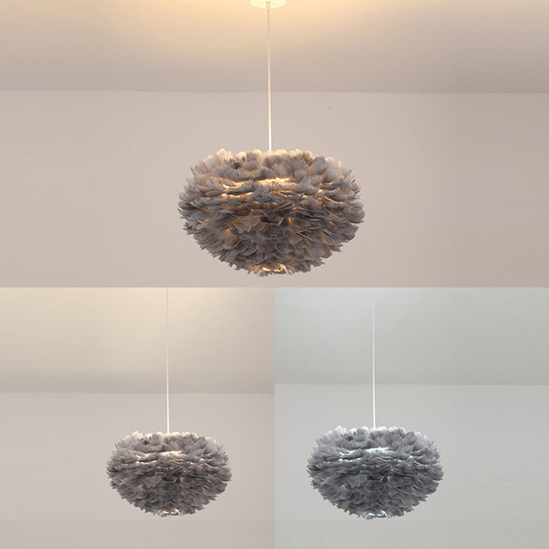Lámpara de lámpara esférica lámpara moderna simplicidad de plumas de tono colgante para restaurante para restaurante