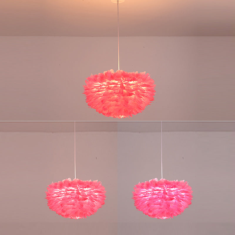 Lámpara de lámpara esférica lámpara moderna simplicidad de plumas de tono colgante para restaurante para restaurante