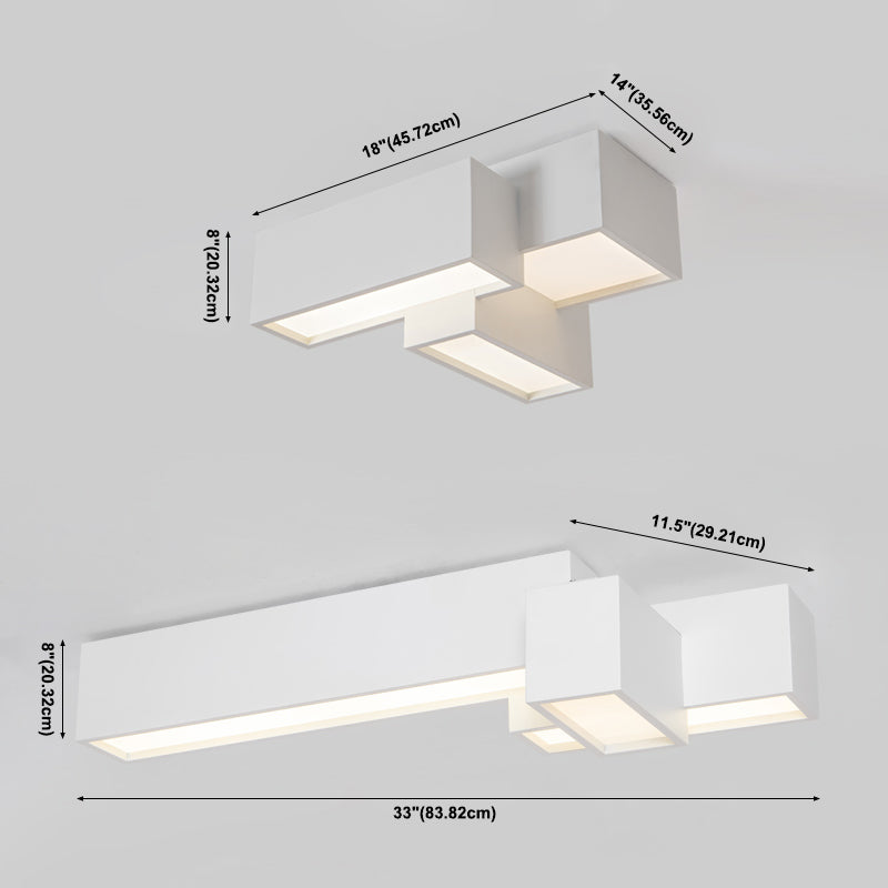 Modern Style Flush Mount Ceiling Light Fixture with Iron Art for Living Room