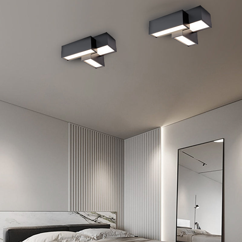 Modern Style Flush Mount Ceiling Light Fixture with Iron Art for Living Room