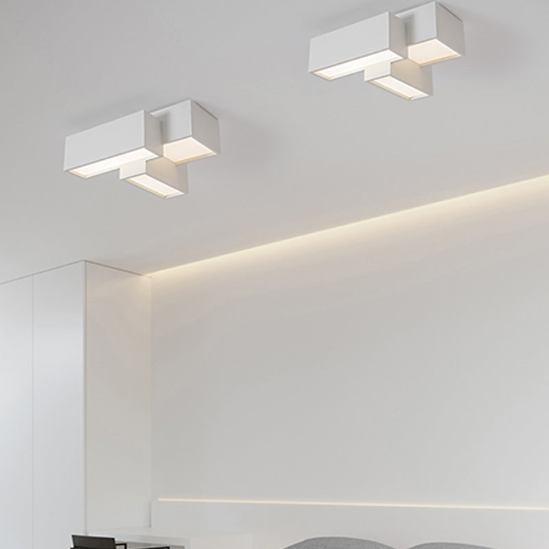 Modern Style Flush Mount Ceiling Light Fixture with Iron Art for Living Room