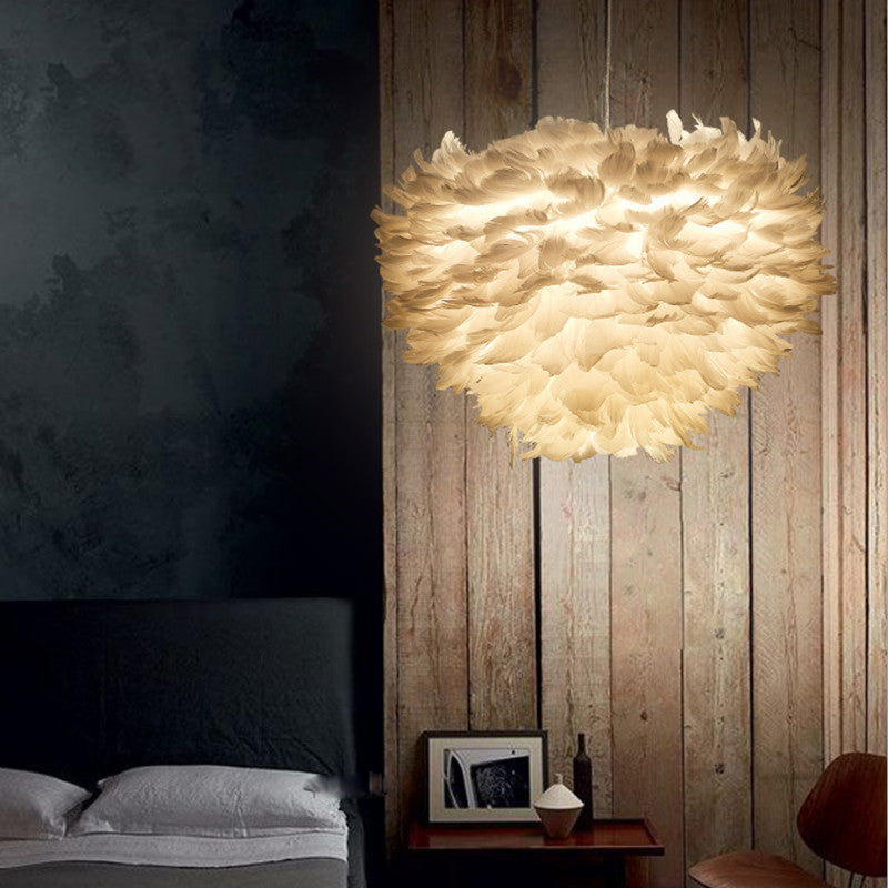 Lámpara de lámpara esférica lámpara moderna simplicidad de plumas de tono colgante para restaurante para restaurante