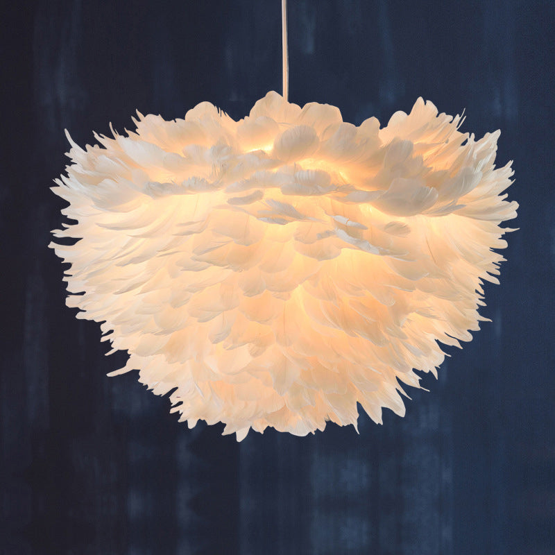 Lámpara de lámpara esférica lámpara moderna simplicidad de plumas de tono colgante para restaurante para restaurante
