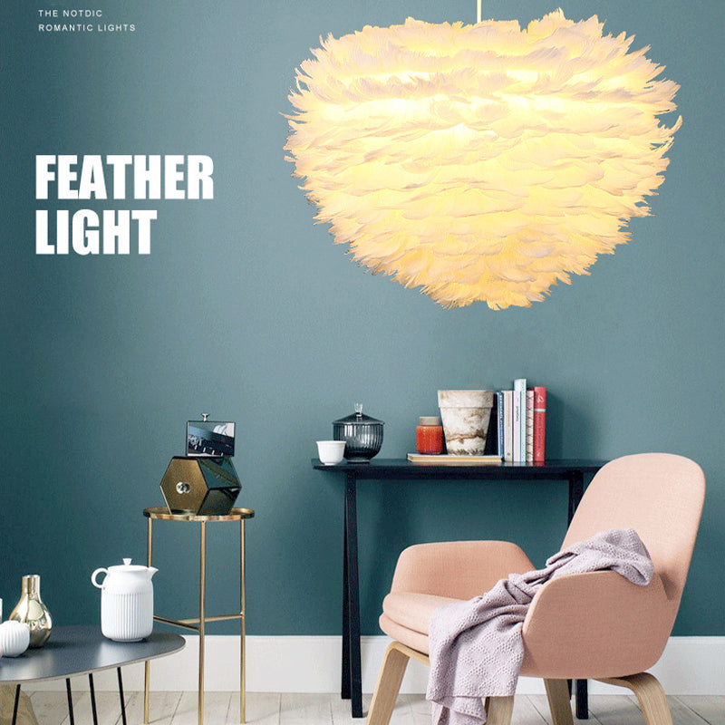 Lámpara de lámpara esférica lámpara moderna simplicidad de plumas de tono colgante para restaurante para restaurante