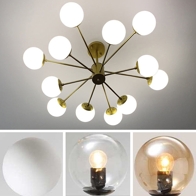 Luz de lámpara de lámpara de vidrio contemporánea Restaurante Hanging Chandelier