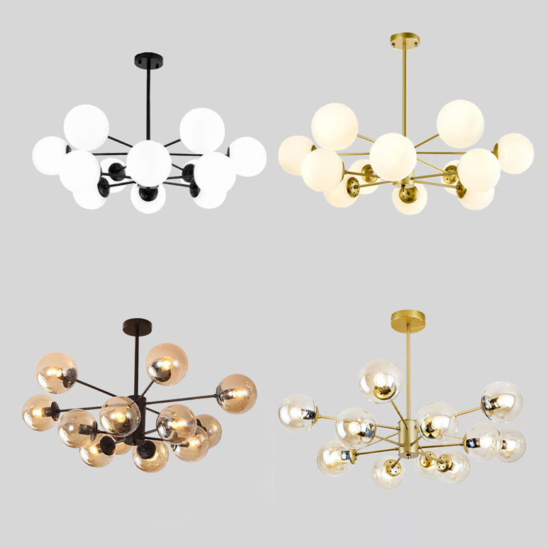 Luz de lámpara de lámpara de vidrio contemporánea Restaurante Hanging Chandelier