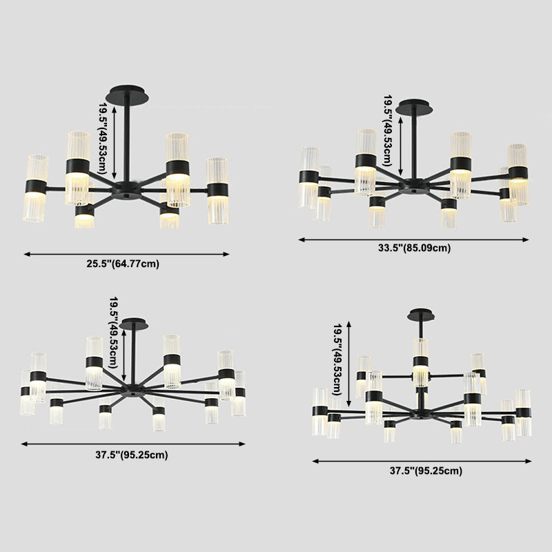 Starburst Chandelier Lighting Fixture Simple LED Metal Ceiling Chandelier for Living Room
