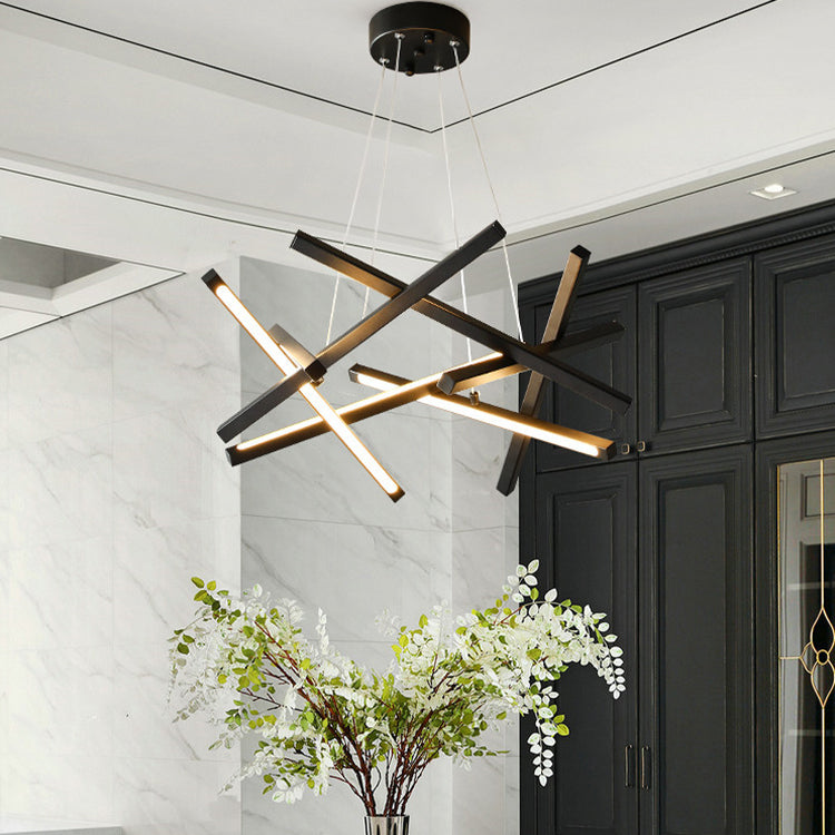 Lampada in metallo in metallo impilato Fun a sospensione a LED in stile moderno