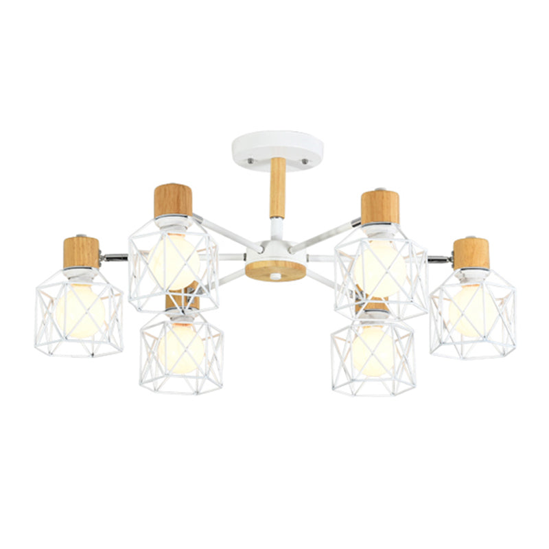 Käfigleuchter hungern hell einfacher Stil Holzdecke Anhänger Licht für Wohnzimmer