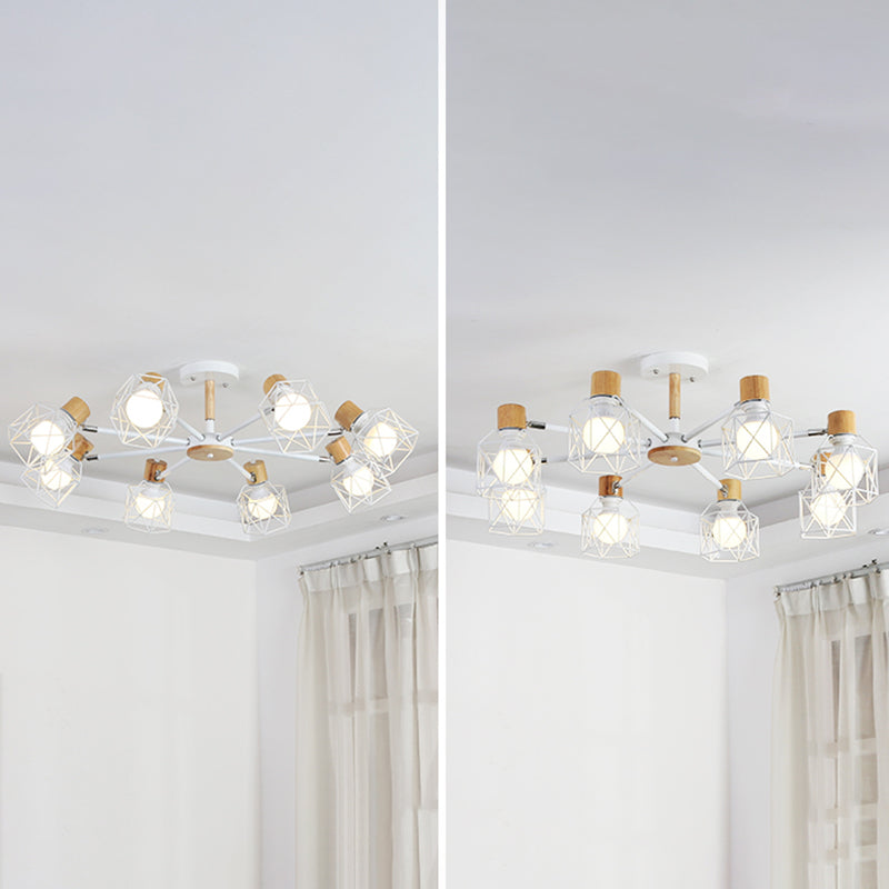 Käfigleuchter hungern hell einfacher Stil Holzdecke Anhänger Licht für Wohnzimmer