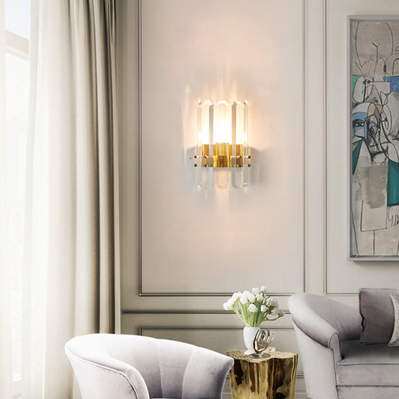1/2 Heads Postmodern Wall Sconce Crystal Sconce Light Fixture for Living Room Bedroom
