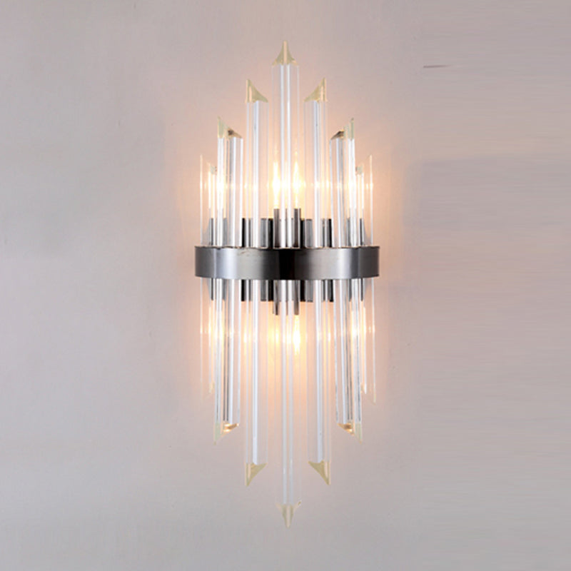 2 Lichter Wandleuchten mit klarem Kristallschatten postmoderner Stillicht für Schlafzimmer