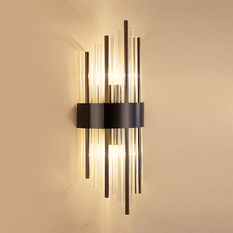 2 Lichter Wandleuchten mit klarem Kristallschatten postmoderner Stillicht für Schlafzimmer
