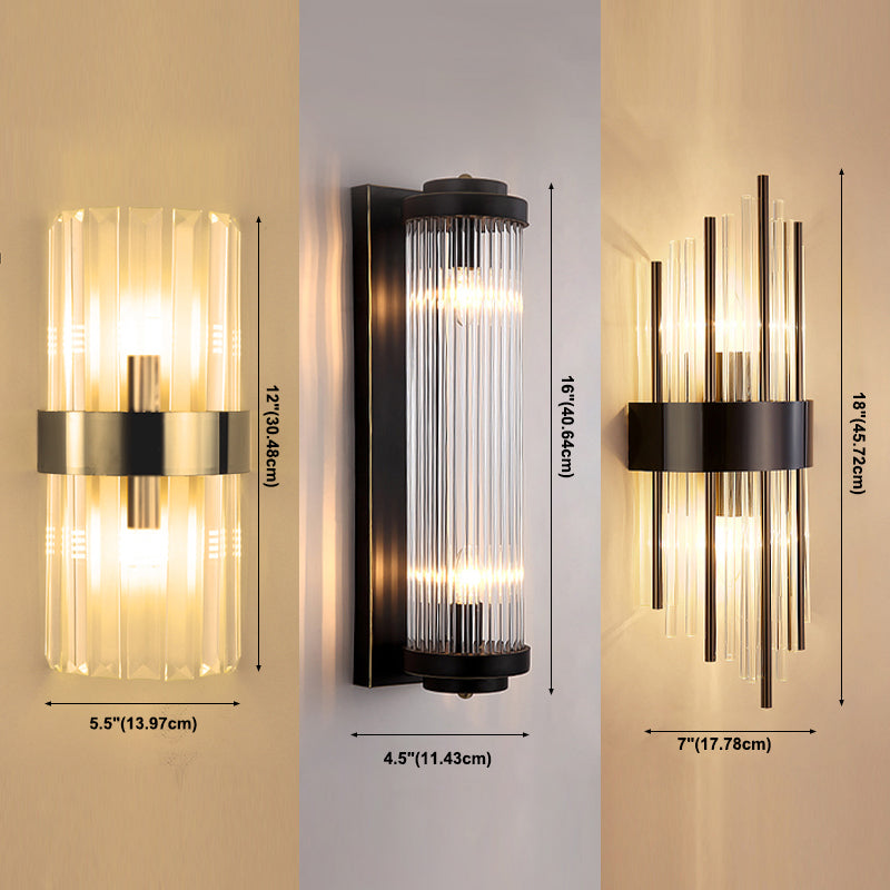 2 Lichter Wandleuchten mit klarem Kristallschatten postmoderner Stillicht für Schlafzimmer