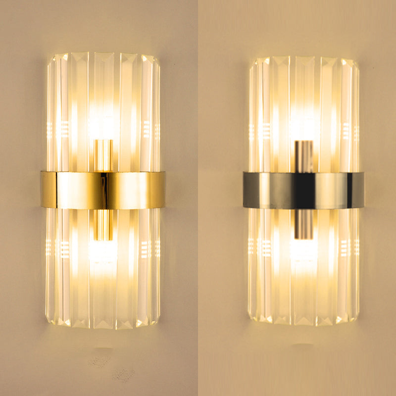 2 Lichter Wandleuchten mit klarem Kristallschatten postmoderner Stillicht für Schlafzimmer