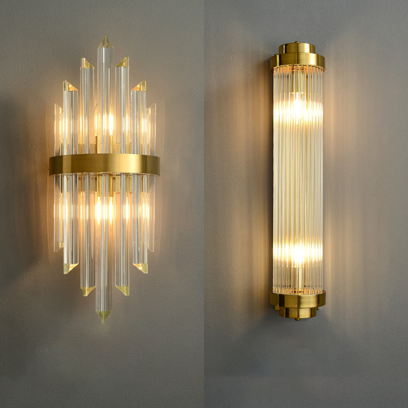 5 Styles for Optional Crystal Wall Sconce in Gold Postmodern Indoor Sconce Light