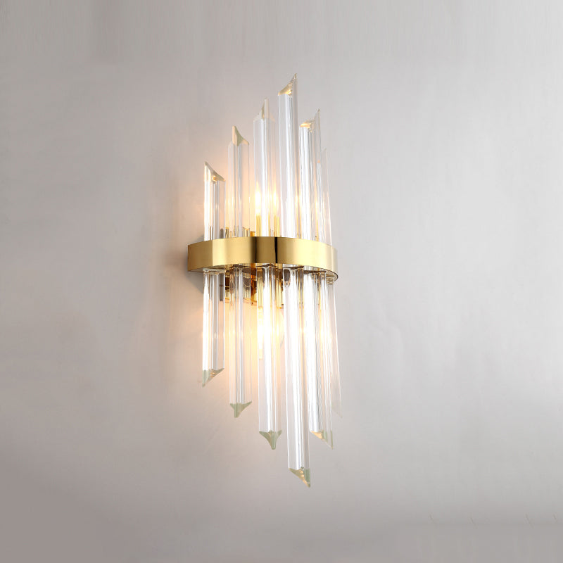 Simplicidad Luz de luz Spline con lámpara de pared posmoderna de sombra de cristal transparente