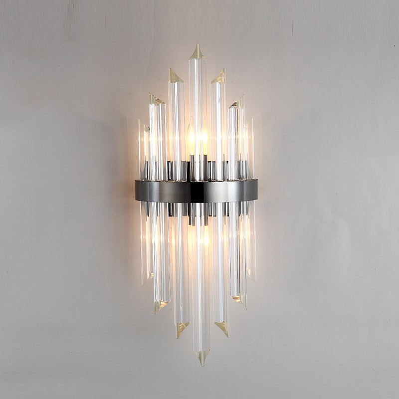 Simplicidad Luz de luz Spline con lámpara de pared posmoderna de sombra de cristal transparente