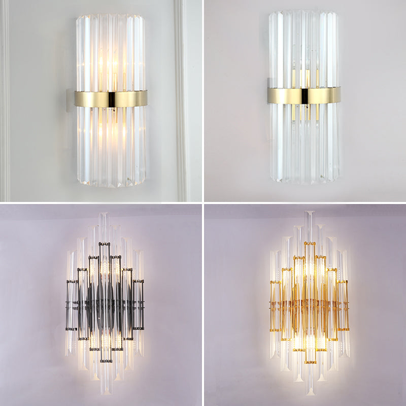 Simplicidad Luz de luz Spline con lámpara de pared posmoderna de sombra de cristal transparente