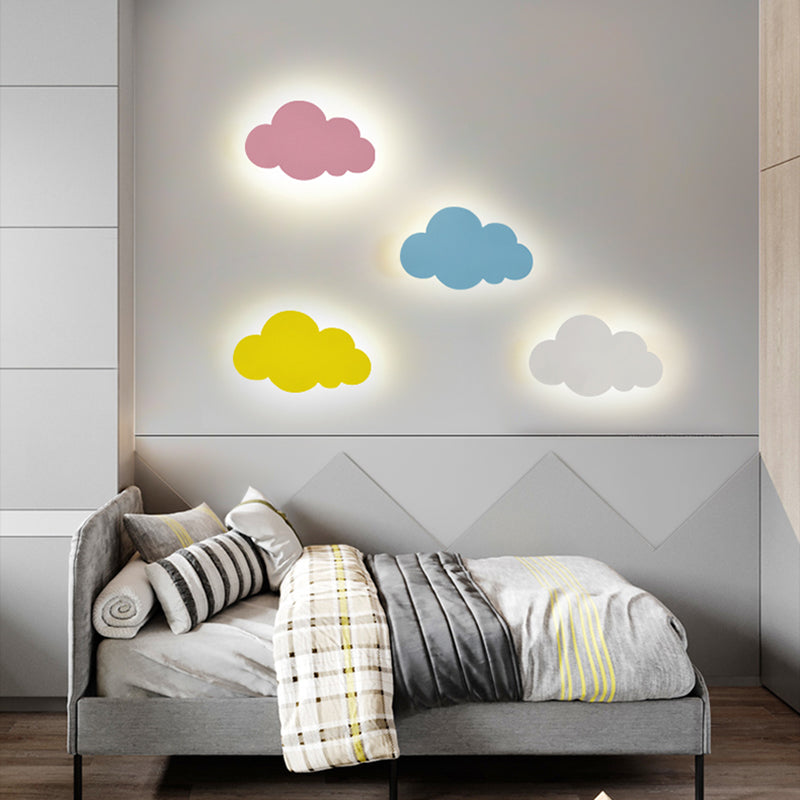 Cartoon semplicità nuvola a parete leggera Montaggio a parete metallico Lampada per camera da letto