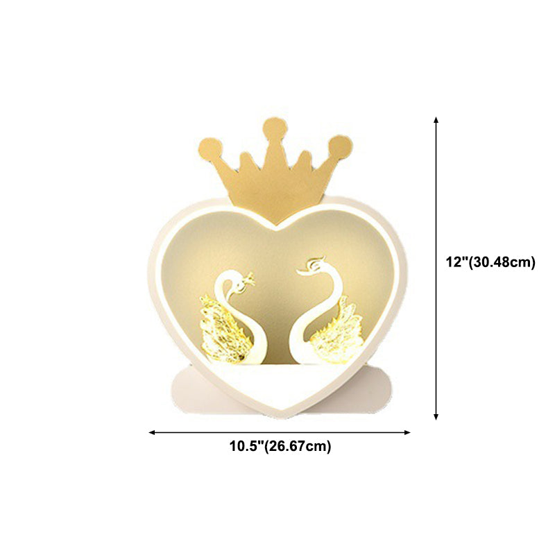 Nordic Style Heart Wall Mount Lighting Acrylic Wall Mounted Light Fixture for Bedroom