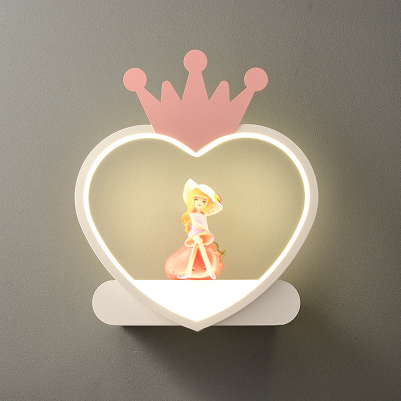 Nordic Style Heart Wall Mount Lighting Acrylic Wall Mounted Light Fixture for Bedroom
