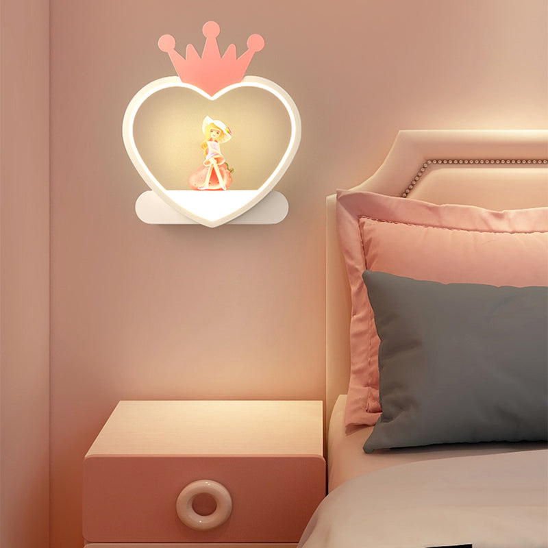 Nordic Style Heart Wall Mount Lighting Acrylic Wall Mounted Light Fixture for Bedroom
