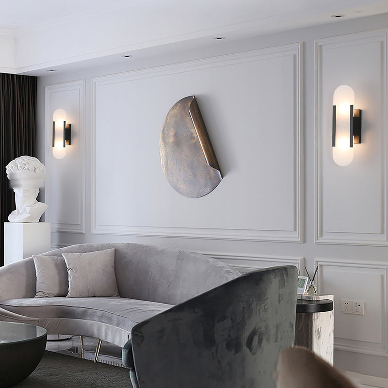 Illuminazione a parete oblunga di pietra illuminazione a parete in stile minimalista per camera da letto
