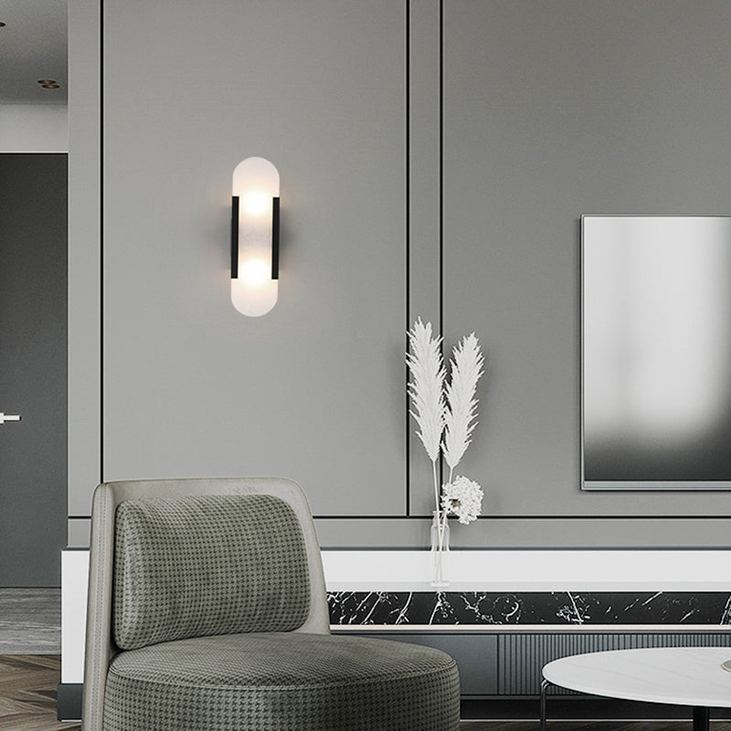 Illuminazione a parete oblunga di pietra illuminazione a parete in stile minimalista per camera da letto