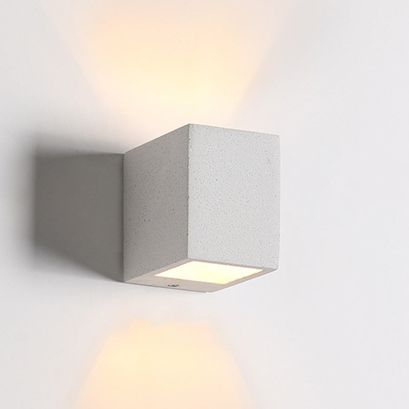 Lampada a monte a parete quadrata in pietra Lampada di applique in stile nordico per camera da letto