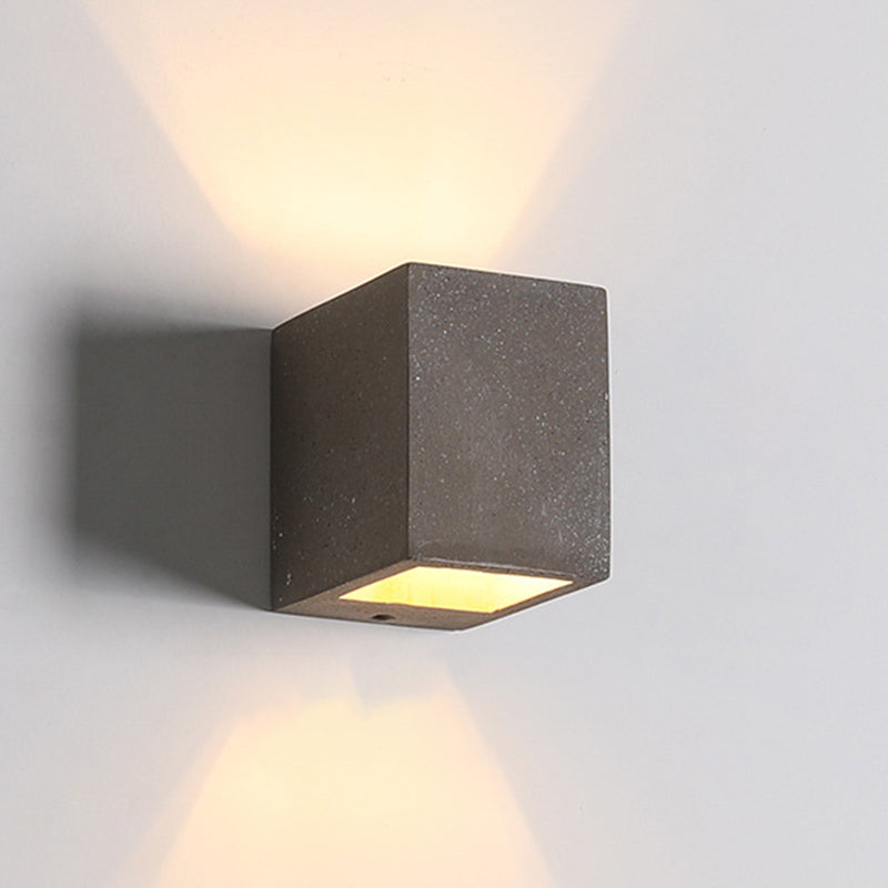 Lampada a monte a parete quadrata in pietra Lampada di applique in stile nordico per camera da letto