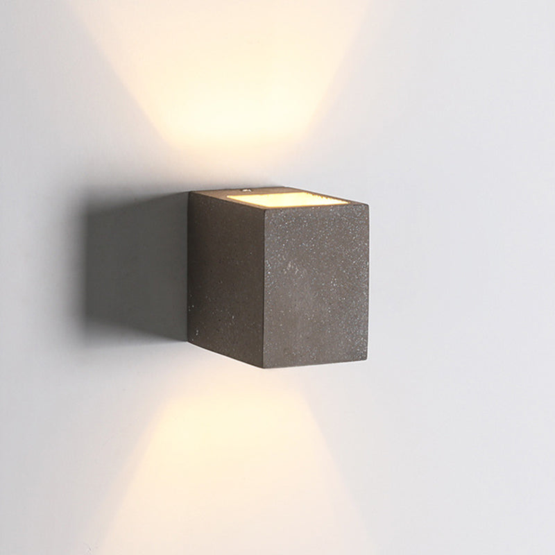 Lampada a monte a parete quadrata in pietra Lampada di applique in stile nordico per camera da letto