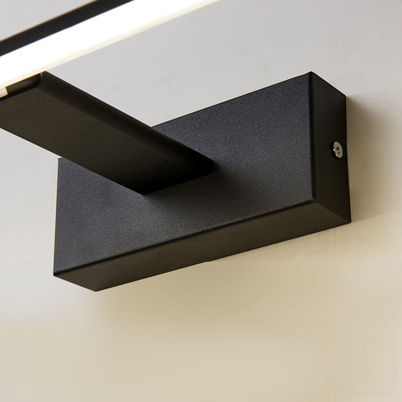 Luci di vanità montate a parete minimalista con braccio regolabile sopra lo specchio per il bagno