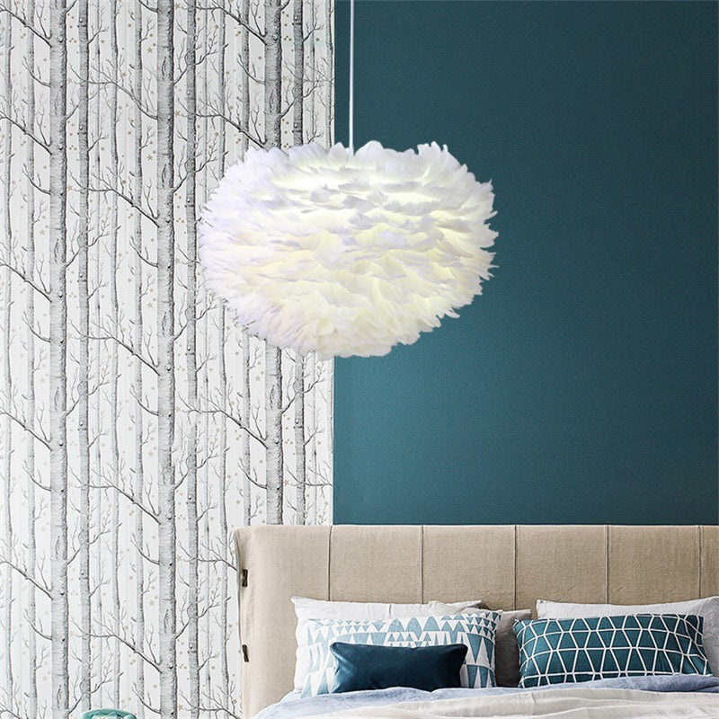Lámpara de lámpara esférica lámpara moderna simplicidad de plumas de tono colgante para restaurante para restaurante