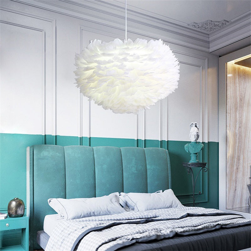 Lámpara de lámpara esférica lámpara moderna simplicidad de plumas de tono colgante para restaurante para restaurante
