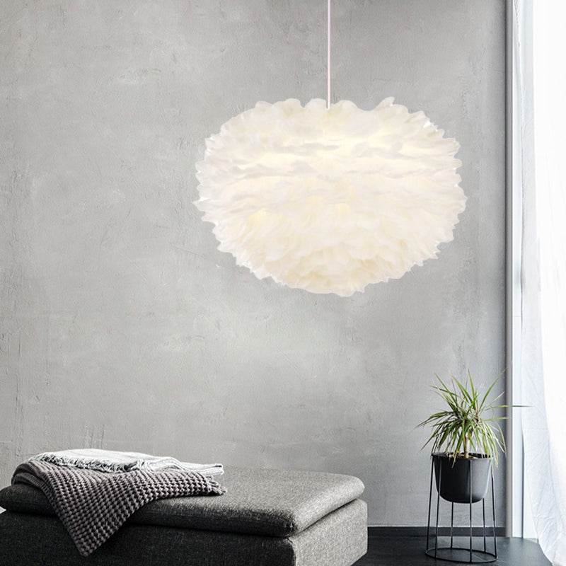 Lámpara de lámpara esférica lámpara moderna simplicidad de plumas de tono colgante para restaurante para restaurante