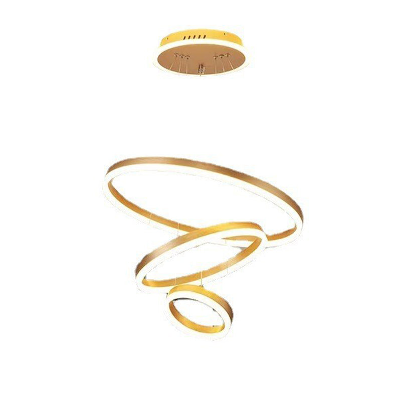 Multi-Head Chandelier Lighting Fixtures Modern Ring Hanging Chandelier with White Acrylic Shade