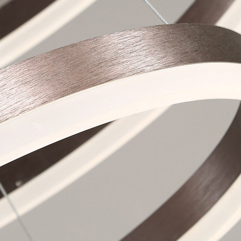 Fissature del lampadario multi-testa anello moderno lampadario appeso con ombra acrilica bianca