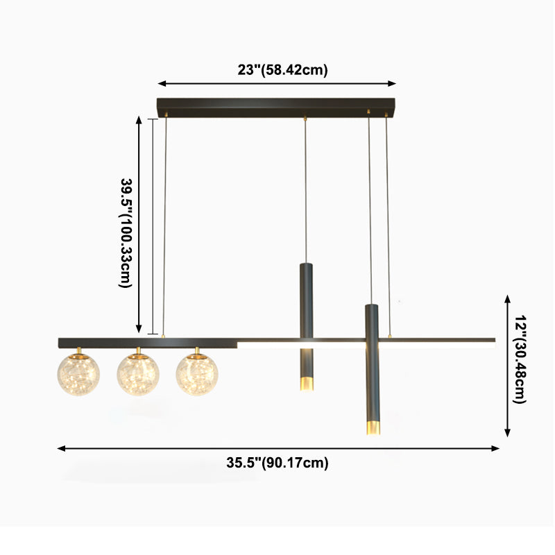 6 Heads LED Island Lighting Contemporary Ceiling Pendant Light for Dining Room