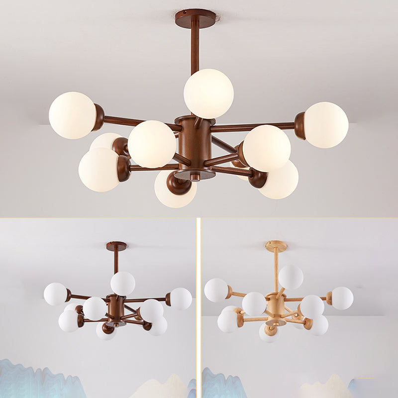 Hölzerne Kronleuchterdecke hängende Leuchte mit einstellbarem Federdraht