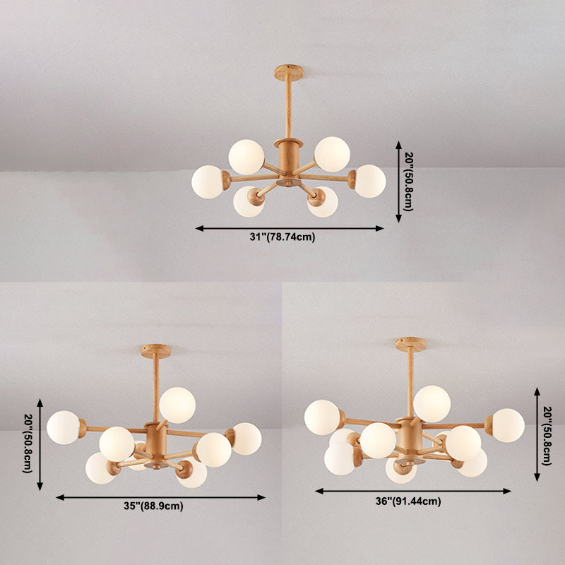 Hölzerne Kronleuchterdecke hängende Leuchte mit einstellbarem Federdraht