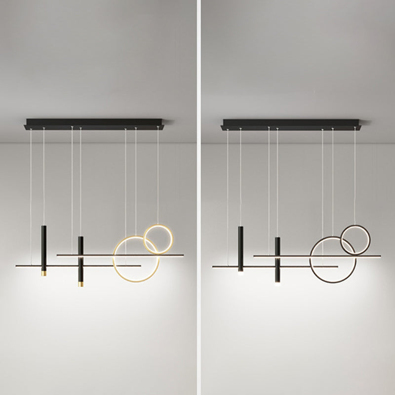 Metal Island Lighting with Silicone Shade Contemporary Ceiling Pendant Light