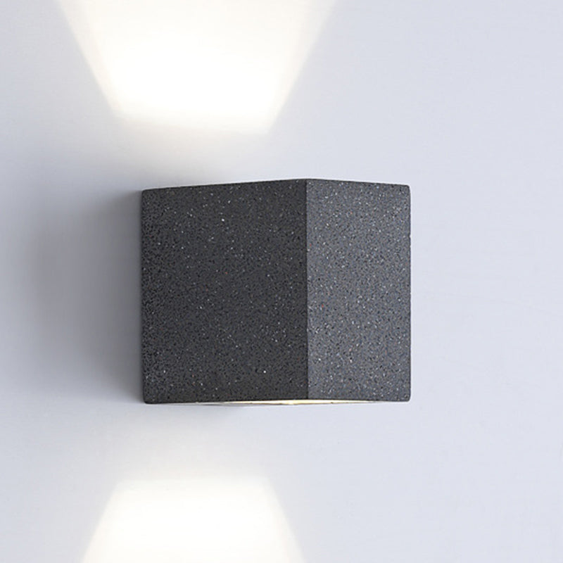 Cuboid Wall Light Fixture Modern 1-Light Wall Mounted Lamp with Cement Shade for Aisle